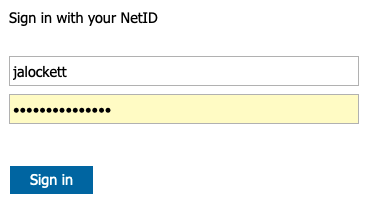 Sign in with your NetID