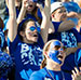 students cheering on EIU Panther football