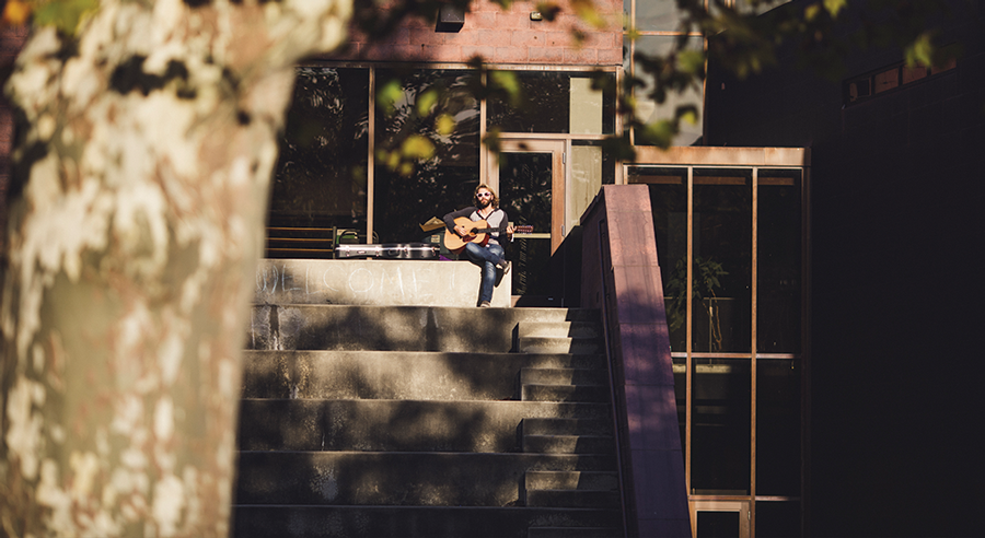 Guitar Guy on Doudna Steps