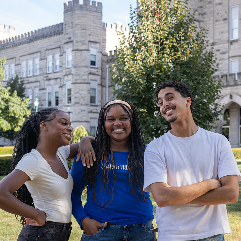 EIU students walking on campus