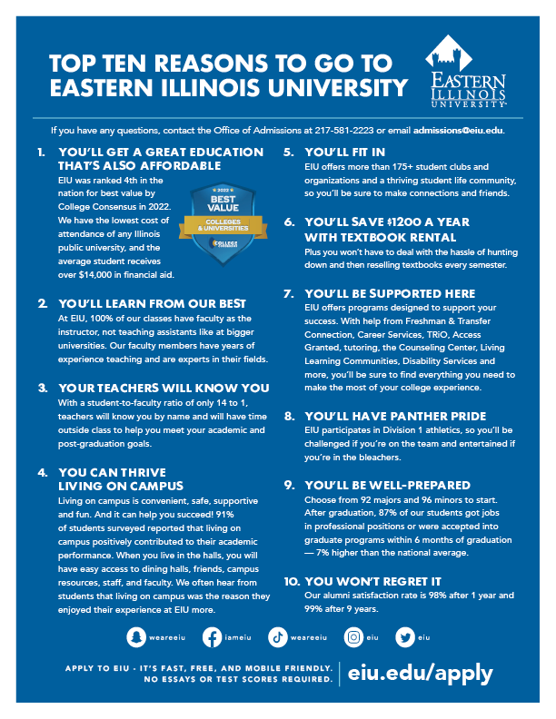 Eastern Illinois University Office of Admissions Publications