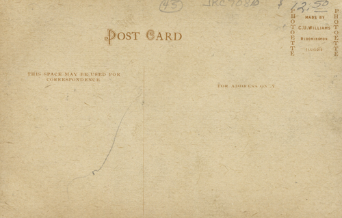 image of back of postcard