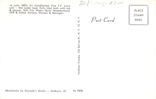 image of back of postcard