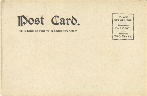 image of back of postcard