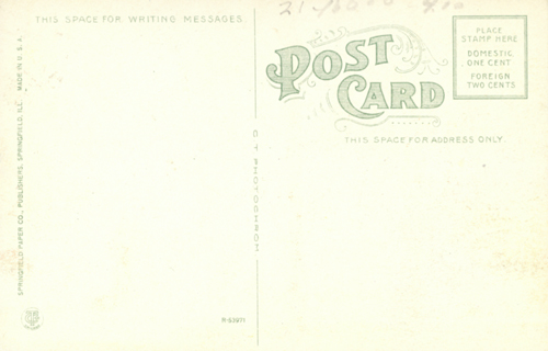 image of back of postcard