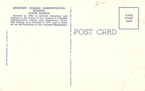 image of back of postcard