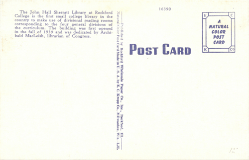 image of back of postcard