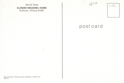 image of back of postcard