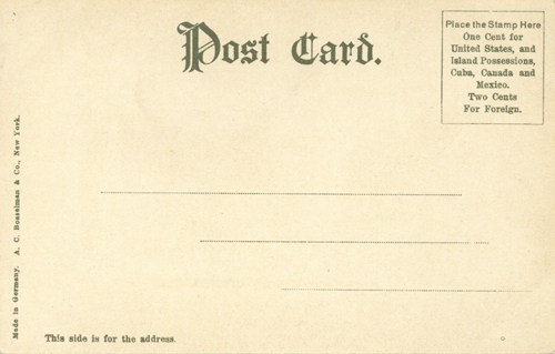 image of back of postcard