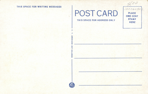 image of back of postcard