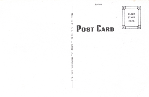image of back of postcard