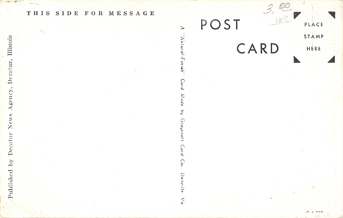 image of back of postcard