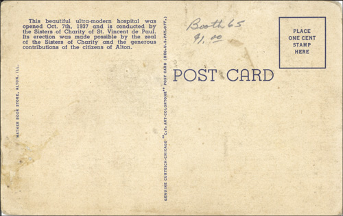 image of back of postcard