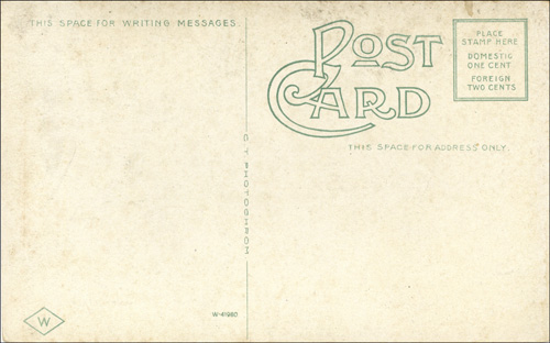 image of back of postcard