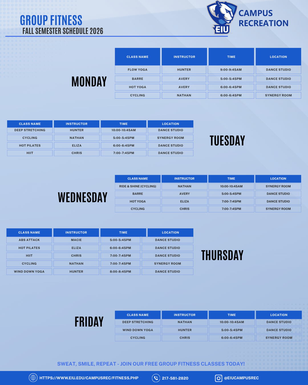 Fall 2026 GF Schedule
