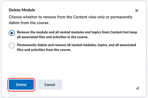 Remove the Module and Content