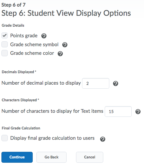 student grade display settings image