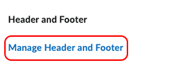 Manage Header and Footer