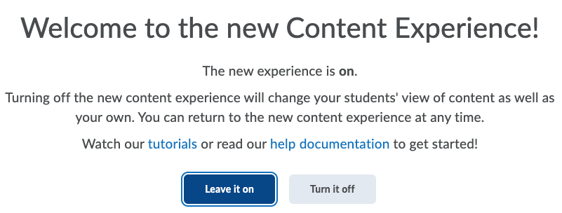 opt-out image for New Content Experience