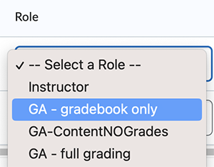 Select GA role