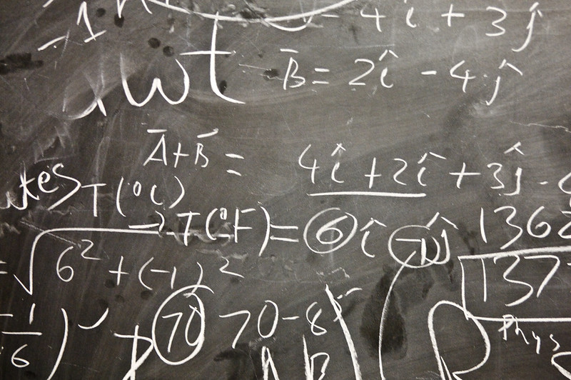 chalkboard with equations