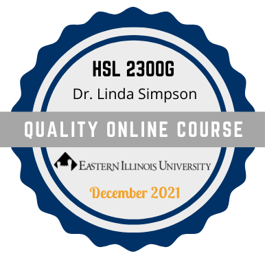 Quality Online Course badge for HSL 2300G Linda Simpson