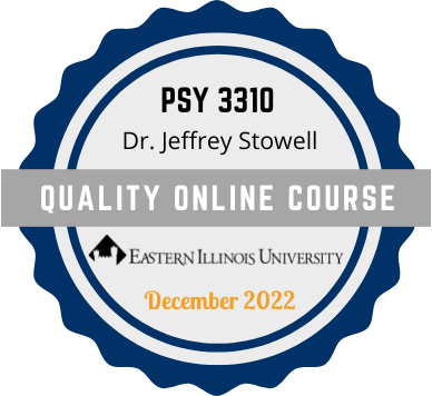 Quality Online Course badge for PSY 3310 Jeffrey Stowell