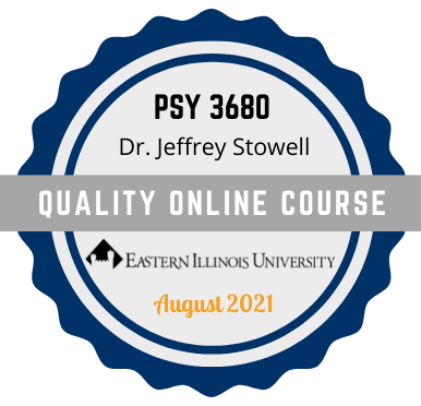 Quality Online Course badge for PSY 3680 Jeffrey Stowell