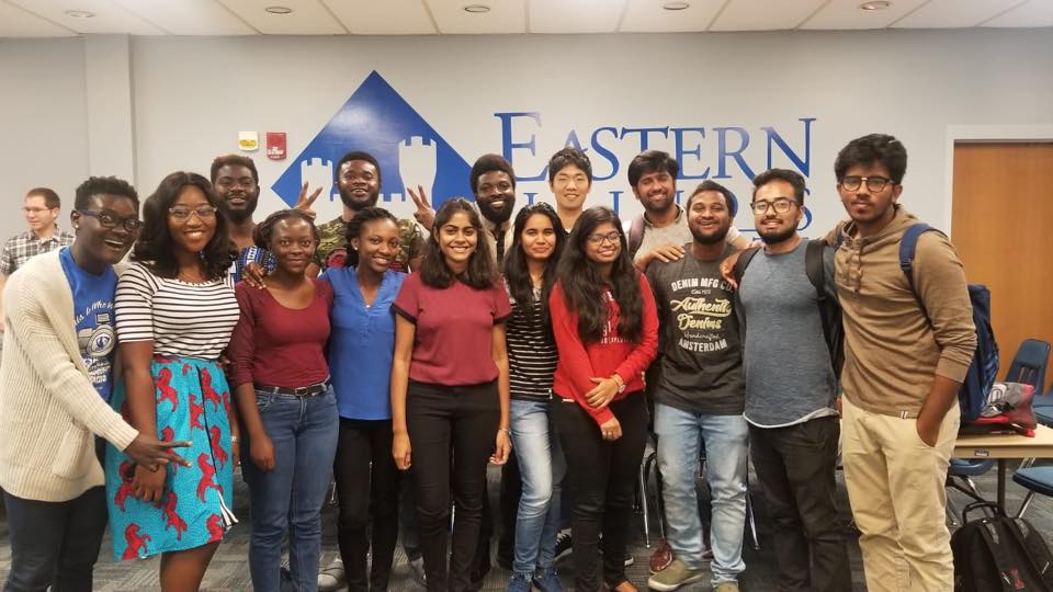 international students gathered