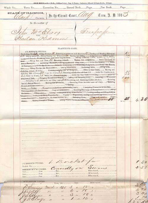 plaintiff's fees, 1865, case no. 491