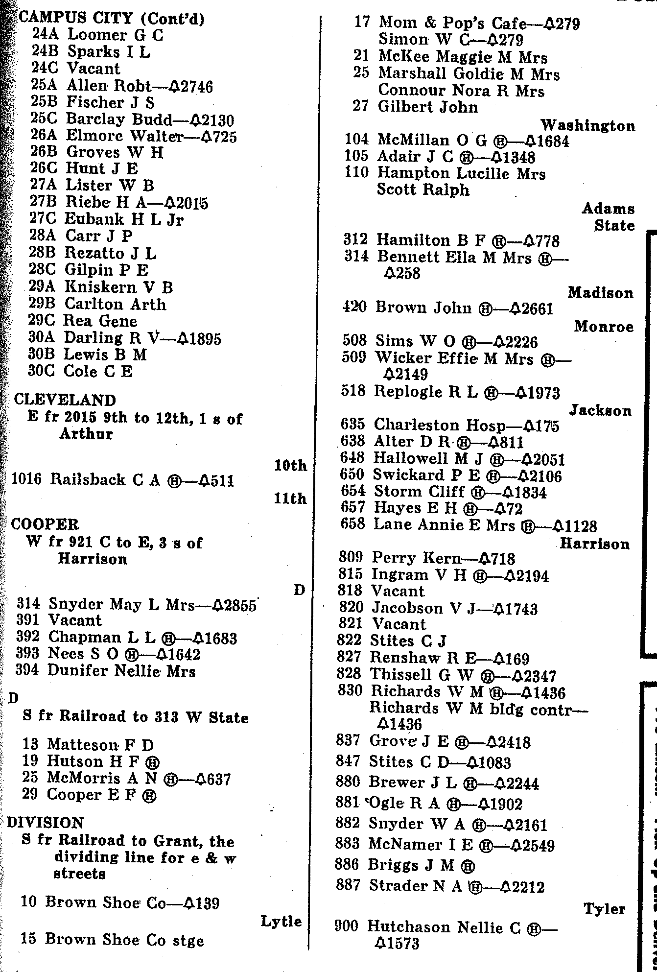 1952 Charleston Directory