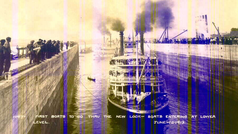 boat going through lock