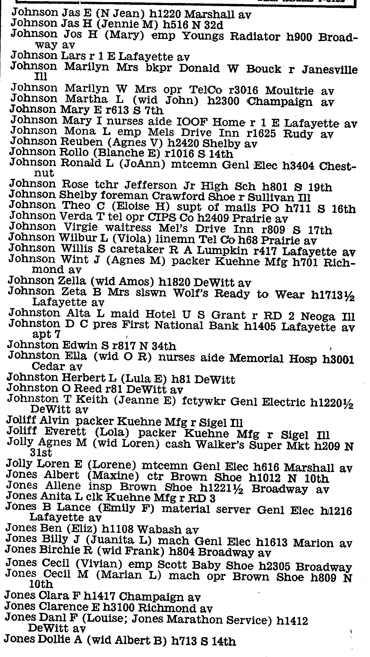 charleston directory 1960