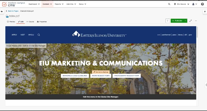 Thumbnail of new template homepage