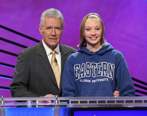 Alex Trebeck, Anne Rozek on 'Jeopardy!'