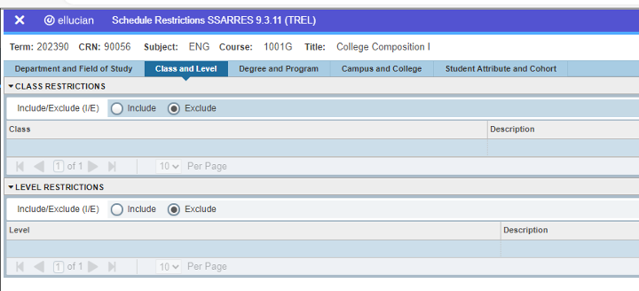 Degree & Program Tab