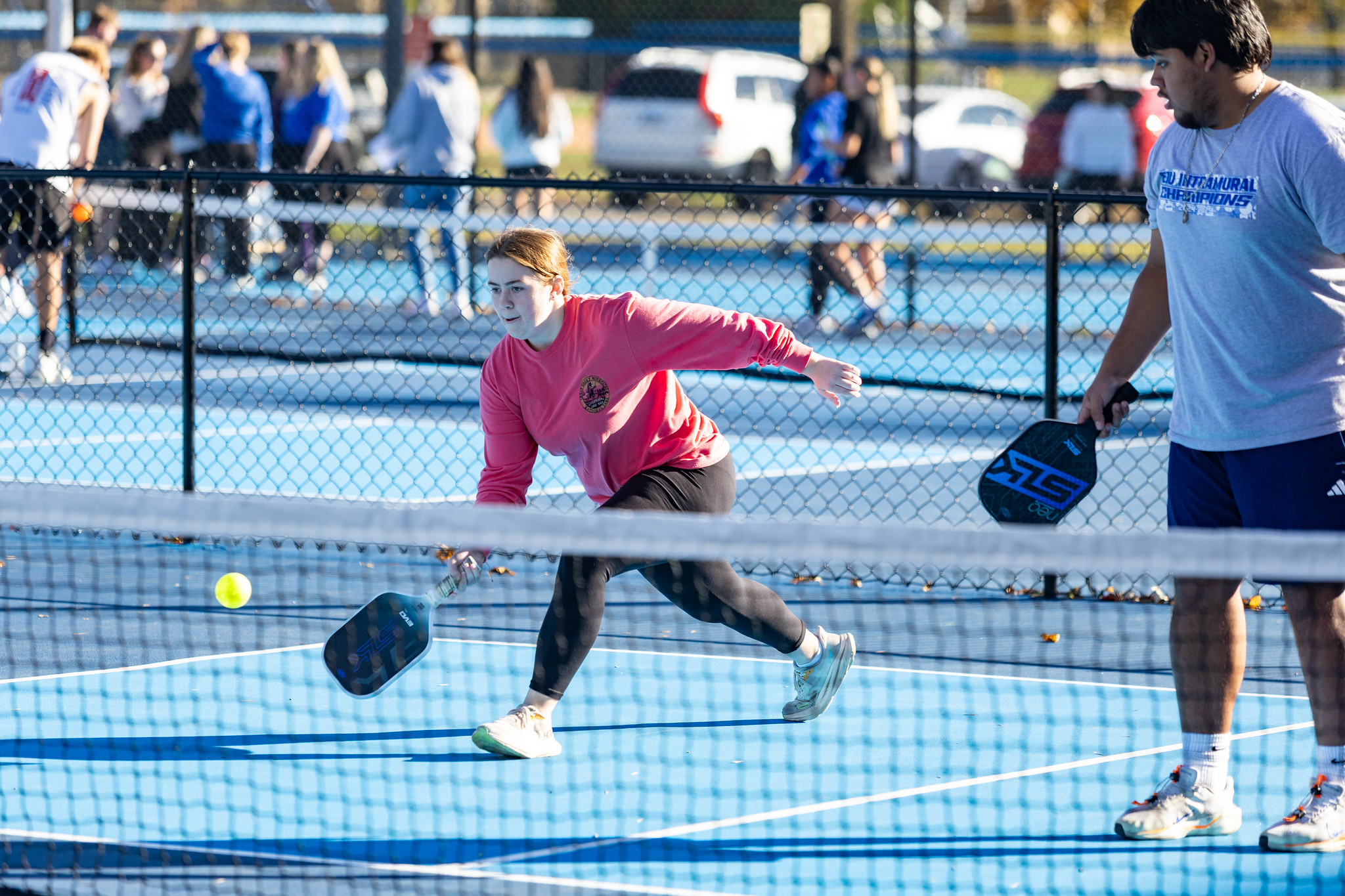 Woman playing pickle ball