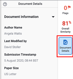 Turnitin Document Details icon