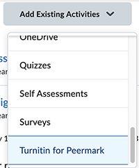 Add Existing Actitities in D2L Classic Content Experience